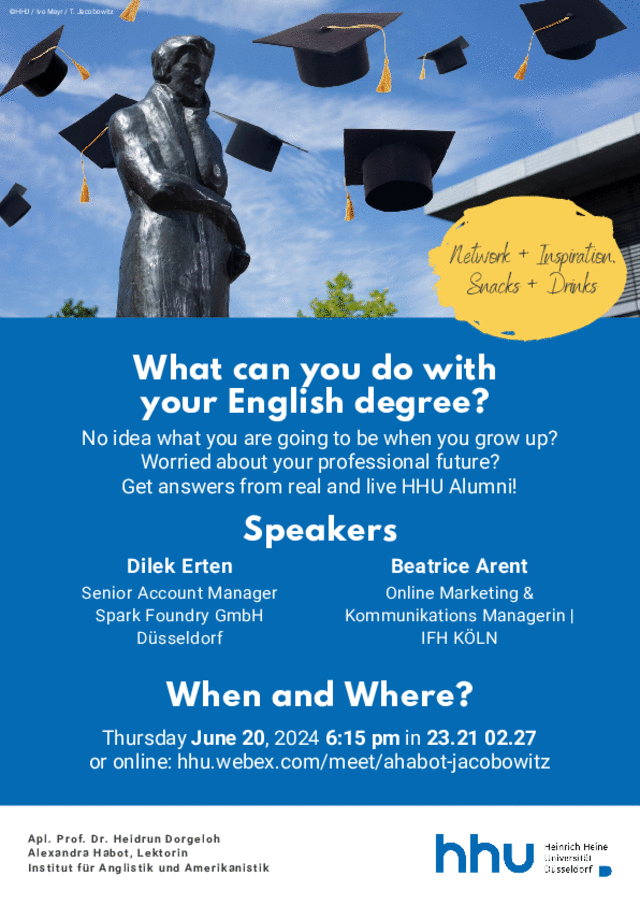 Poster Anglistik Alumni Talk am 20. Juni 2024